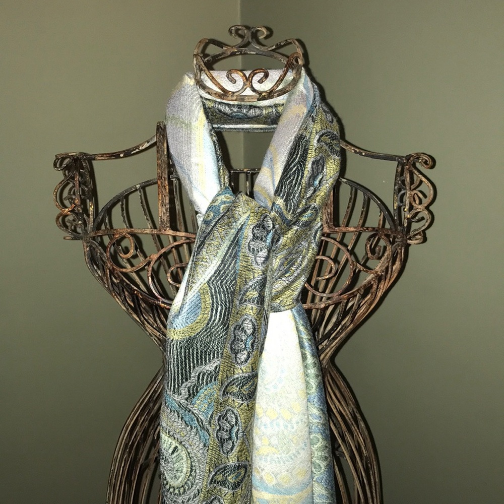 Paisley Scarf - Greens and Blues